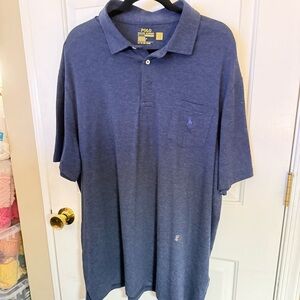 Polo by Ralph Lauren Men's Heathered Blue Polo Shirt